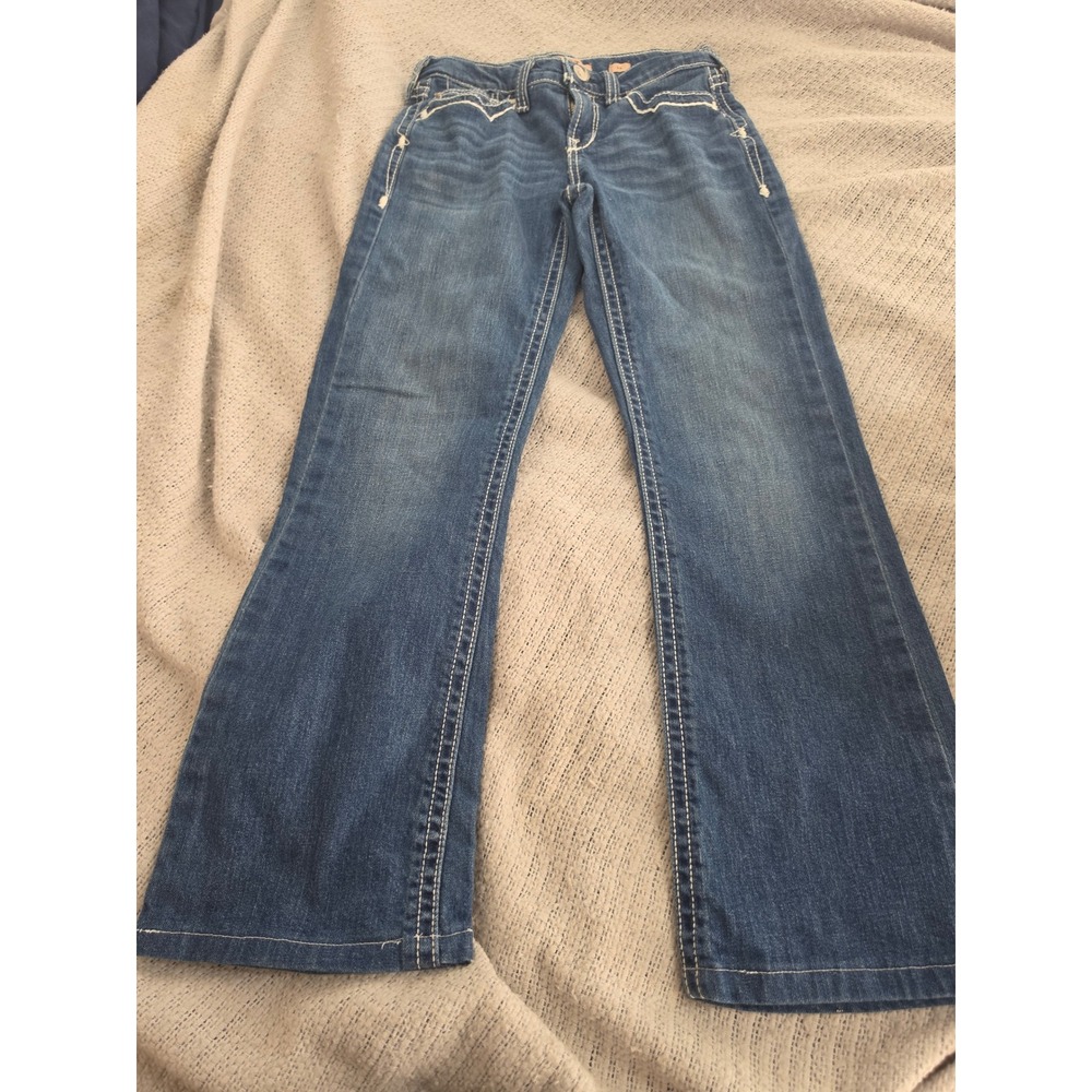 Ariat REAL Denim Girls Size 14 Bootcut Jeans Medium Wash Contrast Stitch Western